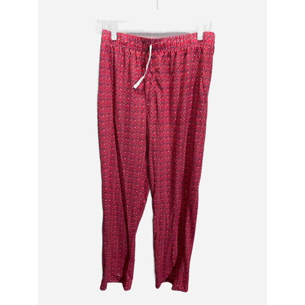 Vineyard Vines Pajama Pants Boys XL 18 Pink Lacrosse Whale Print Sleep Lounge
